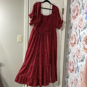 SHEIN smocked maxi with a slit. Brand new never worn 2X/3X